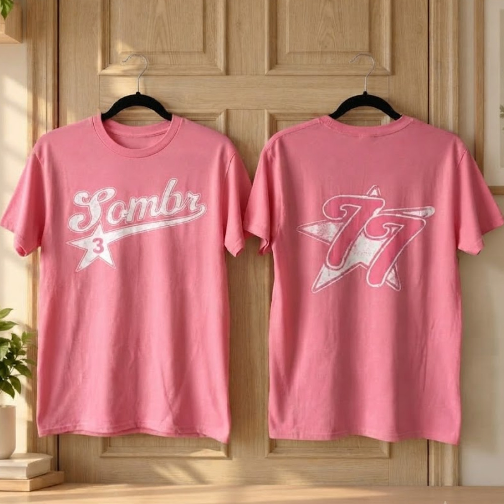 Sombr Star 77 Tour 2026 Vintage Pink Graphic T-Shirt